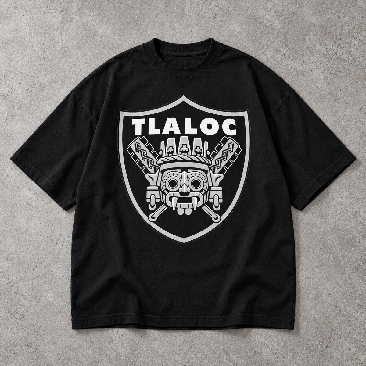 Playera Oversize "Tláloc Raider" – Edición Urbana Black