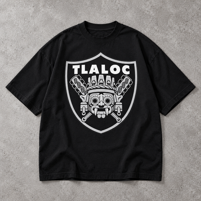 Playera Oversize "Tláloc Raider" – Edición Urbana Black