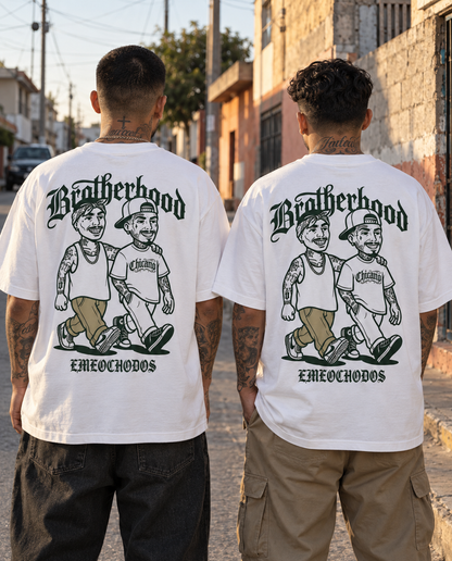 Playera Oversize "Brotherhood" Blanca – M82 [RESTOCK DROP 00]