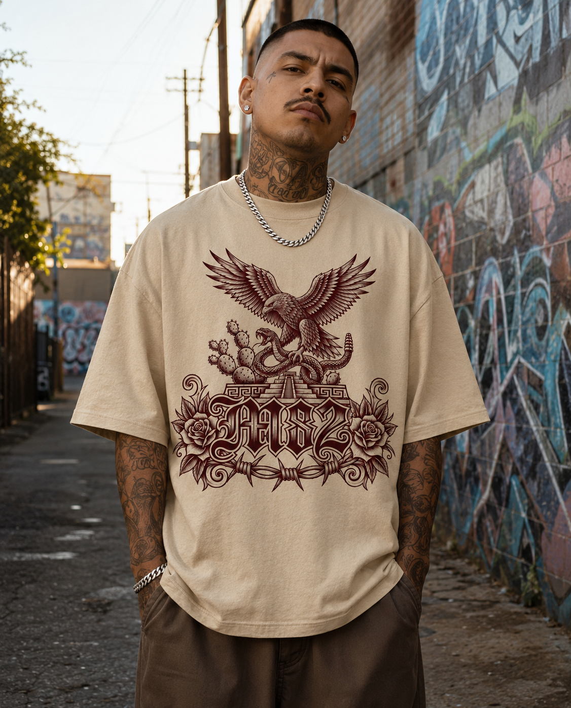 Playera M82 Herencia Oversize - Arena
