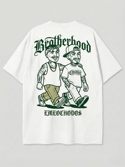Playera Oversize "Brotherhood" Blanca – M82 [RESTOCK DROP 00]
