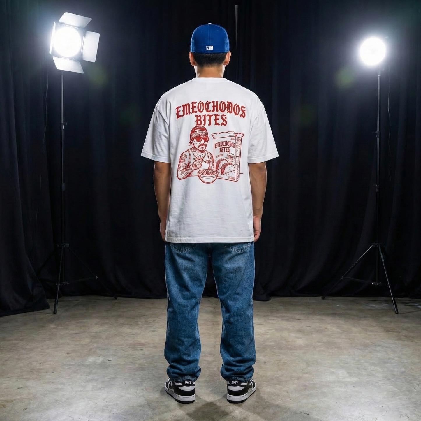 Playera Oversize "Emeochodos Bites" - Blanco