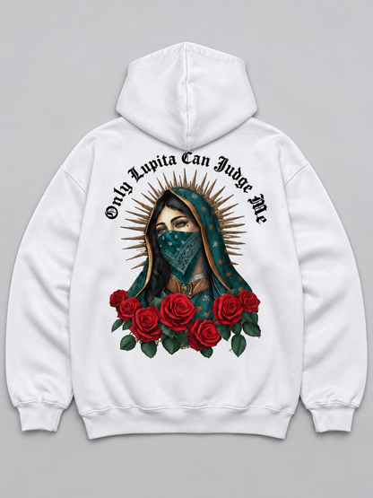Hoodie Oversize "Only Lupita Can Judge Me" - Blanca | M82