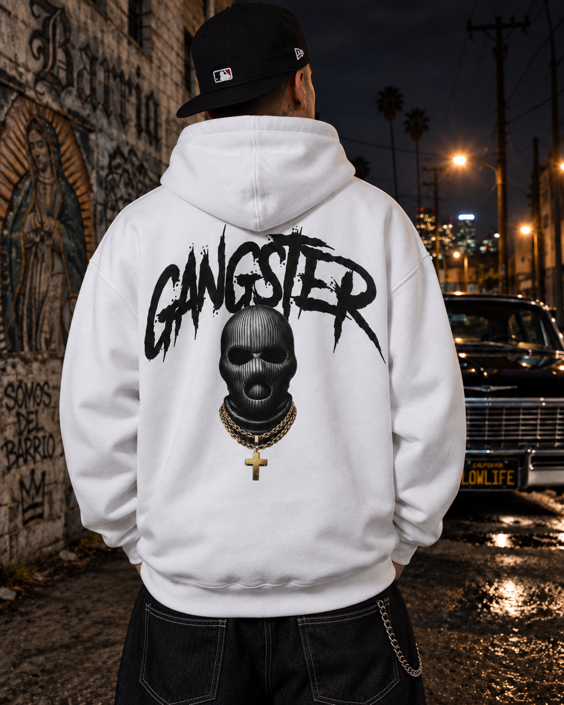 Hoodie Oversize "Gangster Balaclava" - Blanca | M82