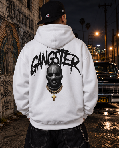 Hoodie Oversize "Gangster Balaclava" - Blanca | M82