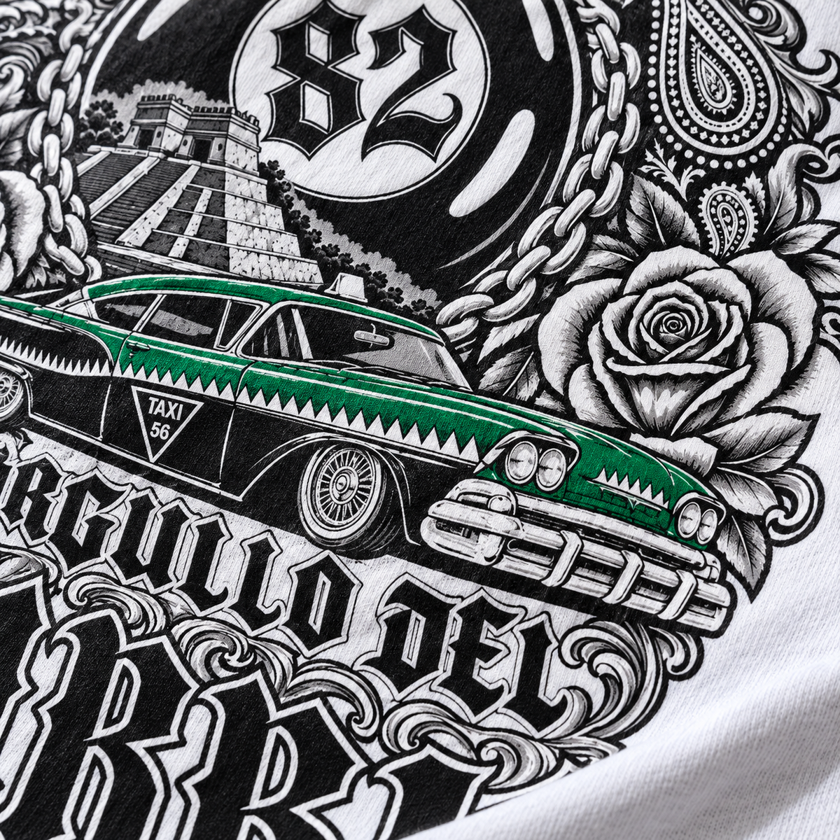 Playera Oversize "Orgullo de Barrio" Ghost White – M82 Streetwear