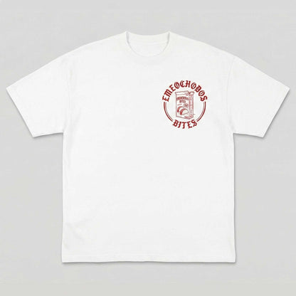 Playera Oversize "Emeochodos Bites Taco Flavor" Blanca – M82 Streetwear