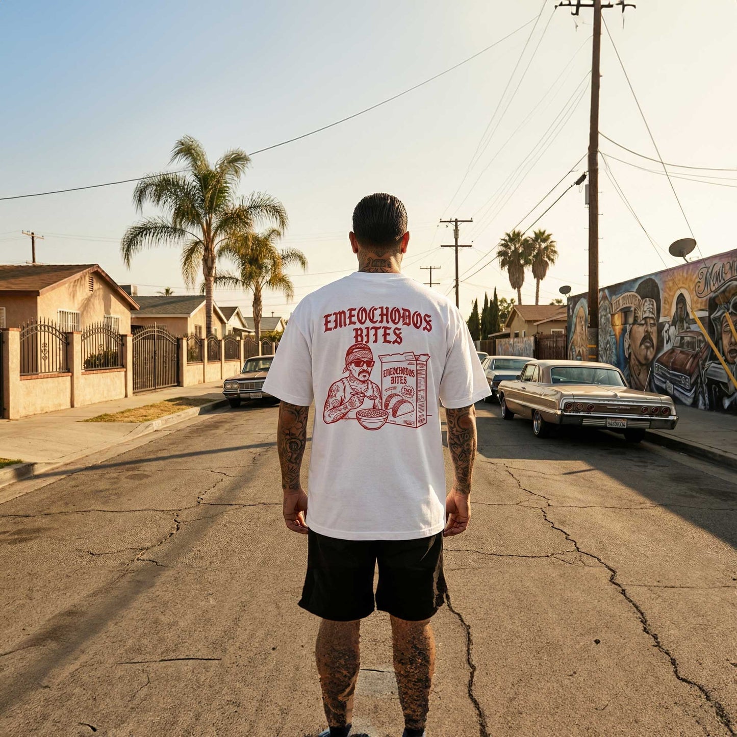 Playera Oversize "Emeochodos Bites" - Blanco